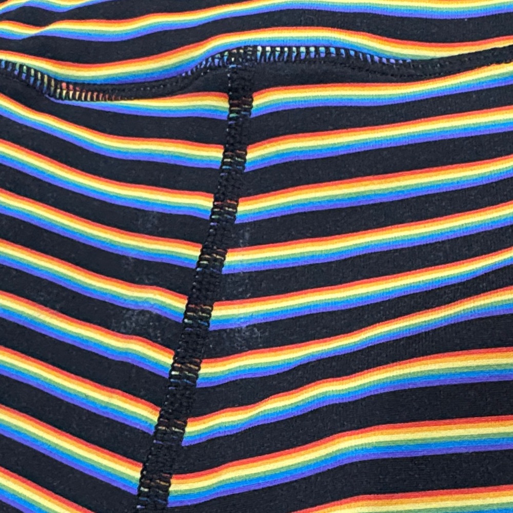 Spiritual Gangster Essential Rainbow Striped High-Waisted Sculpt Leggings XS ** - Picture 7 of 9